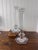 An elegant pair of vintage signed crystal candlesticks by Val Saint-Lambert, the renowned Belgian crystal manufacturer...