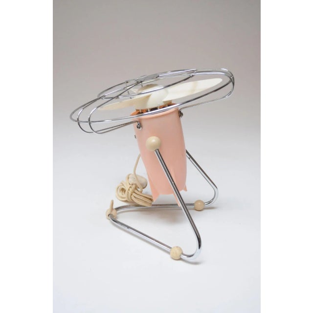 1960s Small Vintage Italian Modern Pink Table/Wall-Mounted Fan For Sale - Image 5 of 12