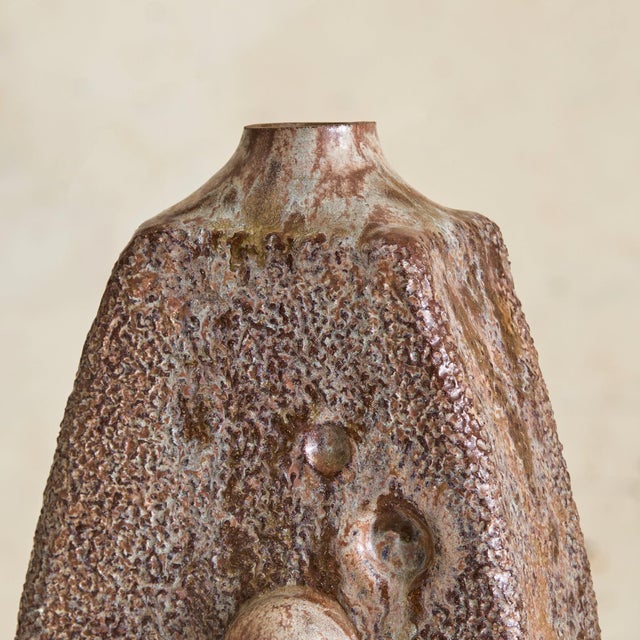 French Textured Purple Ceramic Vase, 1970s For Sale - Image 11 of 11