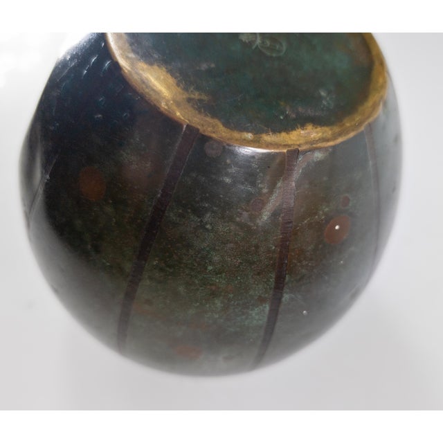 Mid-Century Modernist German WMF Bronze Vase Attributed to Paul Haustein For Sale - Image 10 of 14