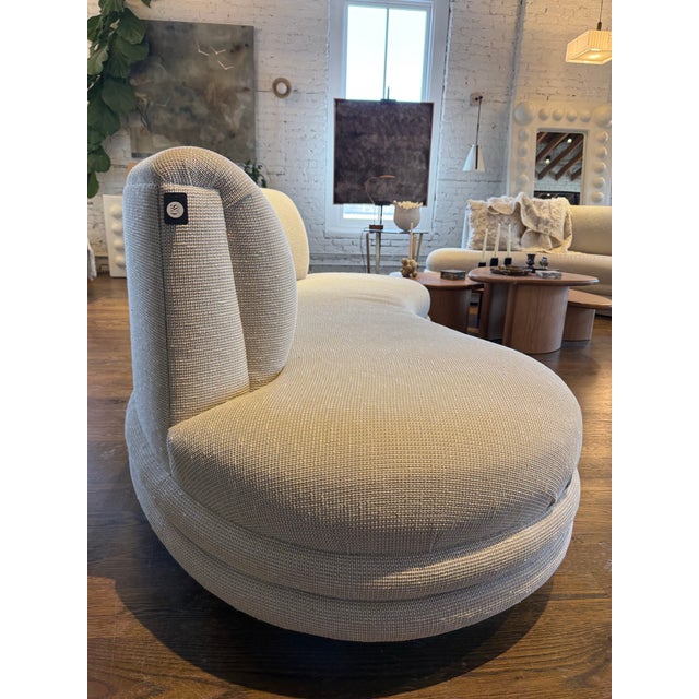 Ivory One Vintage Kidney Shaped Sofa For Sale - Image 8 of 12