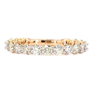 1.45 Carat Round Brilliant Cut Diamond Gold Ring, Size 6.5 For Sale