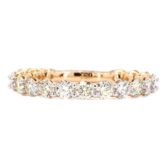 1.45 Carat Round Brilliant Cut Diamond Gold Ring, Size 6.5 For Sale