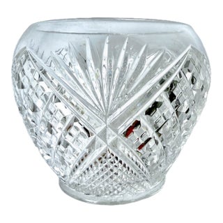 Small Vintage Cut Crystal Vase For Sale