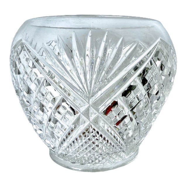 Small Vintage Cut Crystal Vase For Sale