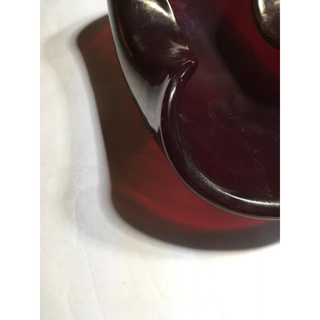 Mid-Century Modern Rubin Color Blown Paste Glass Bowl, Italy, 1960s For Sale - Image 16 of 18