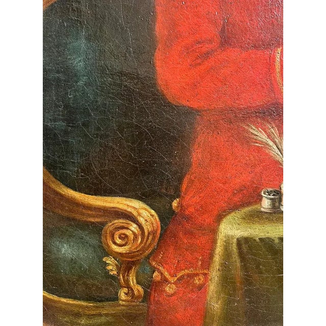 Goldenrod Alessandro Longhi, Portrait of a Young Musician in Front of His Desk with a Score in His Hand, Oil on Canvas, 18th Century, Framed For Sale - Image 8 of 11