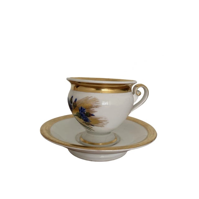 Empire Style Porcelain Cup and Saucer from Royal Copenhagen, Denmark, 19th Century, Set of 2 For Sale - Image 10 of 10
