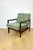 1970s Vintage Brown Wooden Armchair in Green-Olive Jeans Design from Z. Bączyk, 1970s For Sale - Image 5 of 9