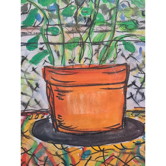 1960s Follower of Henri Matisse, Flowers in a Pot, Watercolour, 1960s For Sale - Image 5 of 7