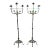 Pair of 1920s Antique Wrought Iron Torchiere Candelabras Floor Candle Stands For Sale