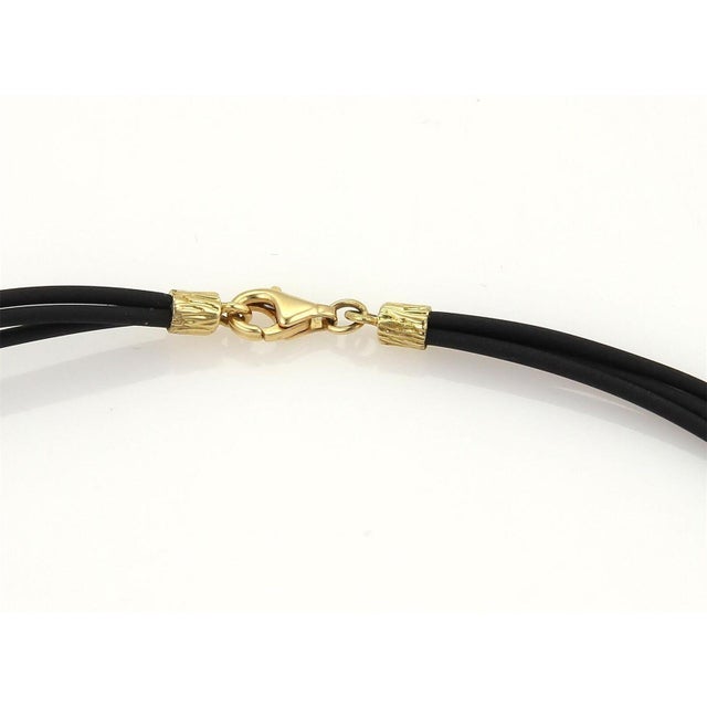 Late 20th Century Roberto Coin Diamond & Gem 18k Gold Heart Pendant Cord Necklace For Sale - Image 5 of 6