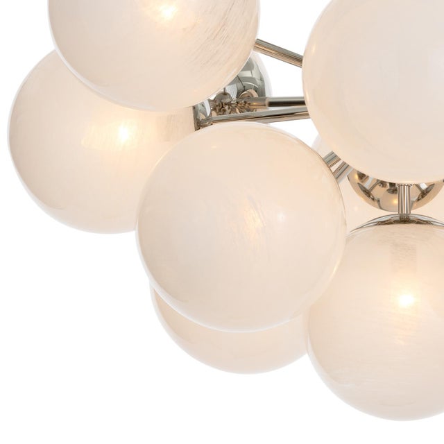 Regina Andrew Shine Globe Flush Mount, Polished Nickel with Swirl Glass For Sale - Image 4 of 7