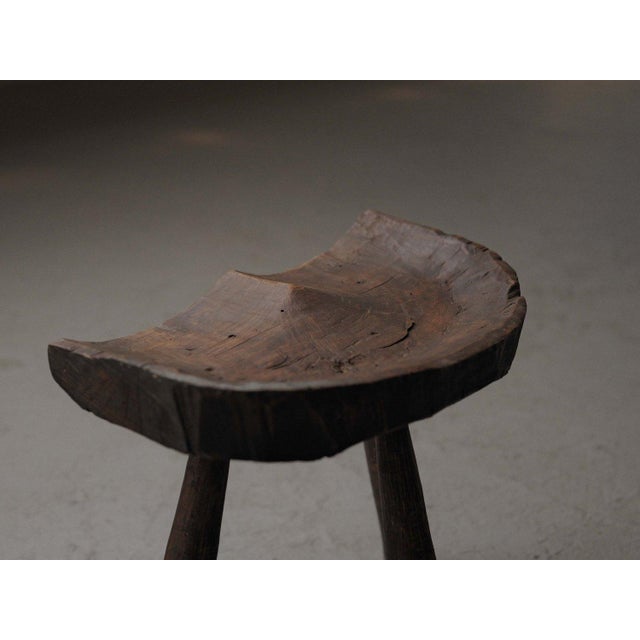 Primitive Milking Stool in Wood, France, 1900 For Sale - Image 6 of 14