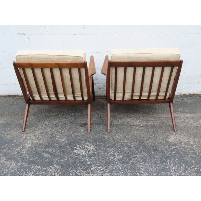 Brown Danish Modern Poul Jensen for Selig Sculpted Z Lounge Chairs a Pair 6337 For Sale - Image 8 of 18