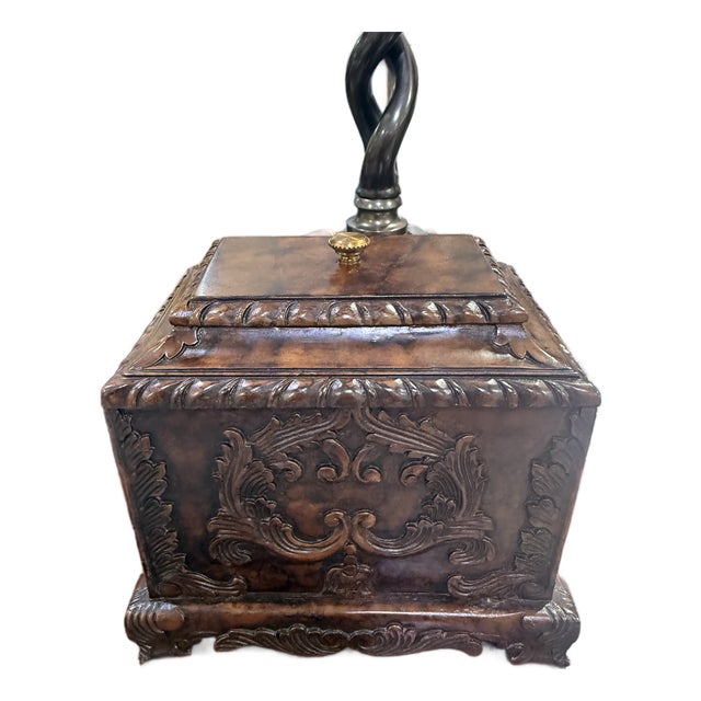 Vintage Moroccan Thuya Burl Wood Jewelry Box - Solid Hand Carved 8x6 For Sale