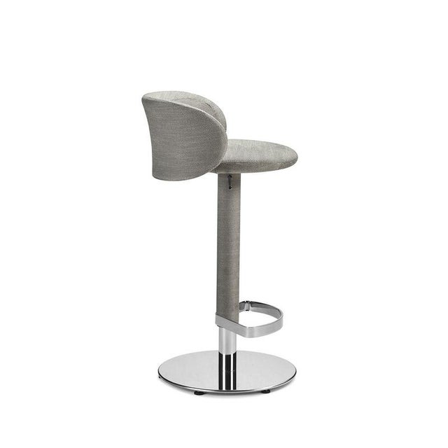 Contemporary Hillary Gray Leather and Chromed Metal Bar Stool by Richard Hutten For Sale - Image 3 of 4
