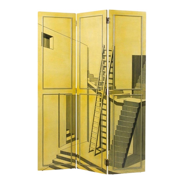 Trompe L'oeil Screen or Room Divider in the Manner of Piero Fornasetti For Sale