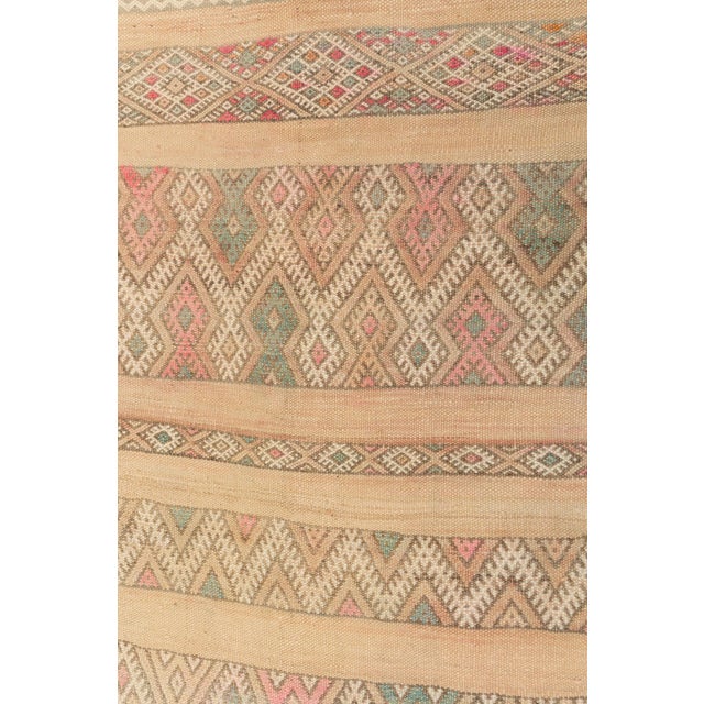 Textile Vintage Rare Pastel Zayane Kilim Moroccan Rug - 6'4 X 10'6" For Sale - Image 7 of 8