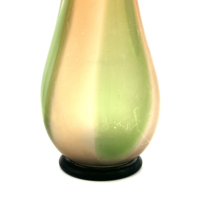Large Vintage Orange-Green Murano Glass Vase, 1970s For Sale - Image 4 of 13