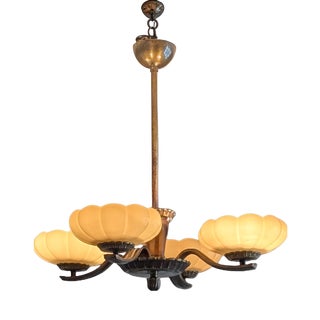 Vintage Four-Arm Chandelier by Paavo Tynell for Taito Oy, 1940s For Sale
