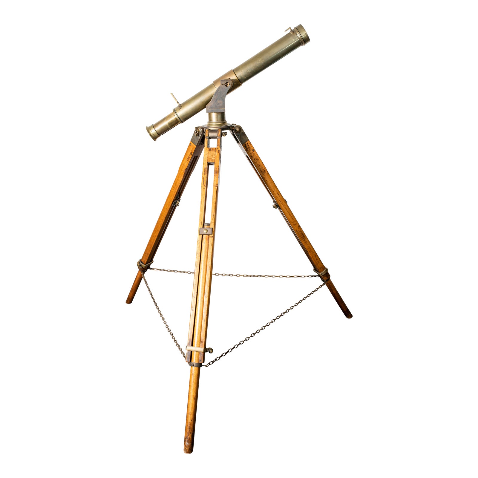 Antique Brass Telescope on Adjustable Tripod Base Chairish