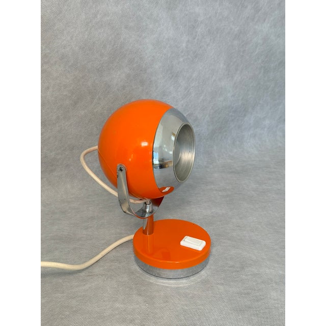 Space Age Orange Eyeball Desk Lamp, Europe, 1970s For Sale - Image 3 of 11