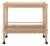 Matthew Izzo Home Dublin Natural Oak Bart Cart With Mirrored Top and Brass Detail For Sale
