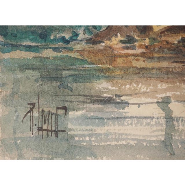 René LEVERD (1872-1938) Trees near the water Original watercolor Signed in ink On paper 25 x 32.5 cm Excellent condition...
