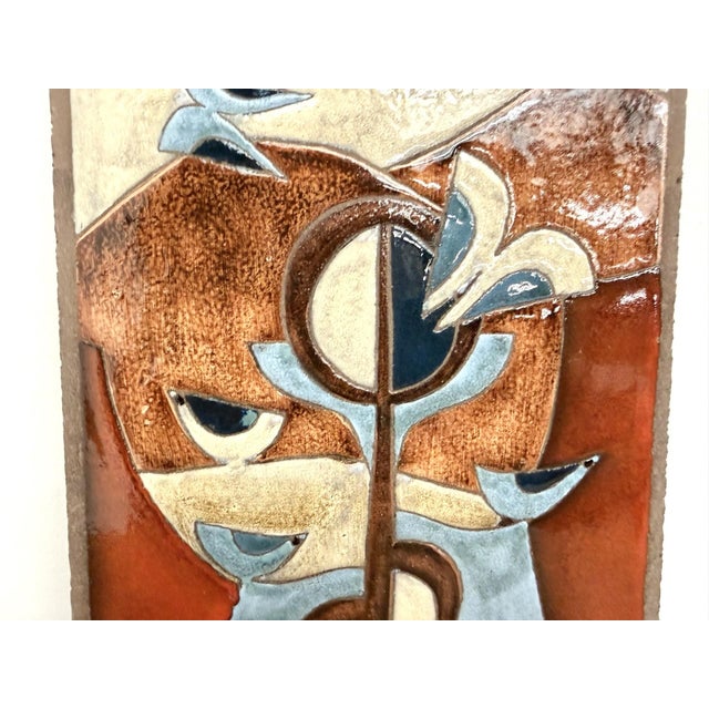 1970s Decorative Wall Panel in Glazed Stoneware, 1970s For Sale - Image 5 of 13