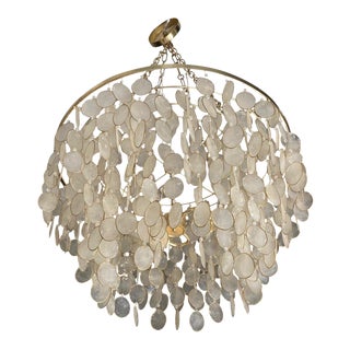 Vintage Verner Panton Capiz Shell Chandelier For Sale