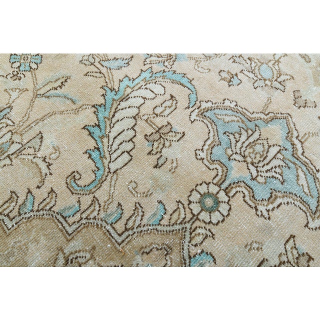 1970s Vintage Persian Handmade Wool Cotton Beige Area Rug For Sale In San Francisco - Image 6 of 11