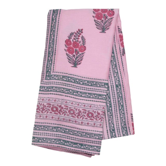 Roza Tablecloth, 8-seat table - Pink & Teal For Sale