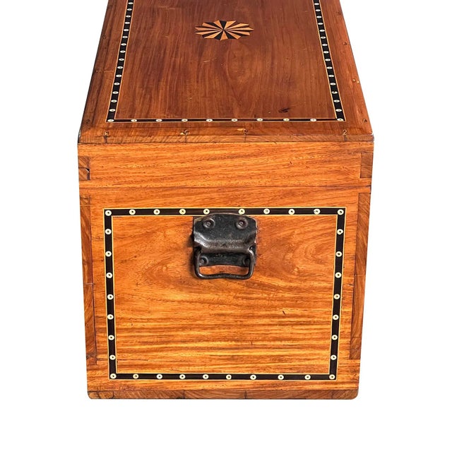 Late 19th Century Dutch Colonial Inlaid Camphorwood Trunk/Chest on Stand For Sale - Image 10 of 13