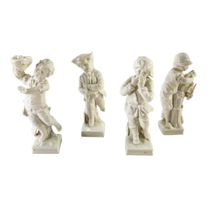 Group of 4 German Kpm Berlin Sceptre Marked Porcelain Figures