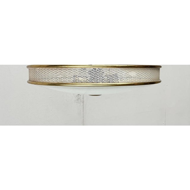 Mid-Century Modern German Metal, Mesh and Glass Plafoniere Pendant Lamp, 1960s For Sale - Image 18 of 18