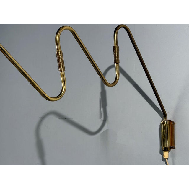 1960s Danish Modern, Articulating Wall Light, Brass, Denmark, 1960s For Sale - Image 5 of 12