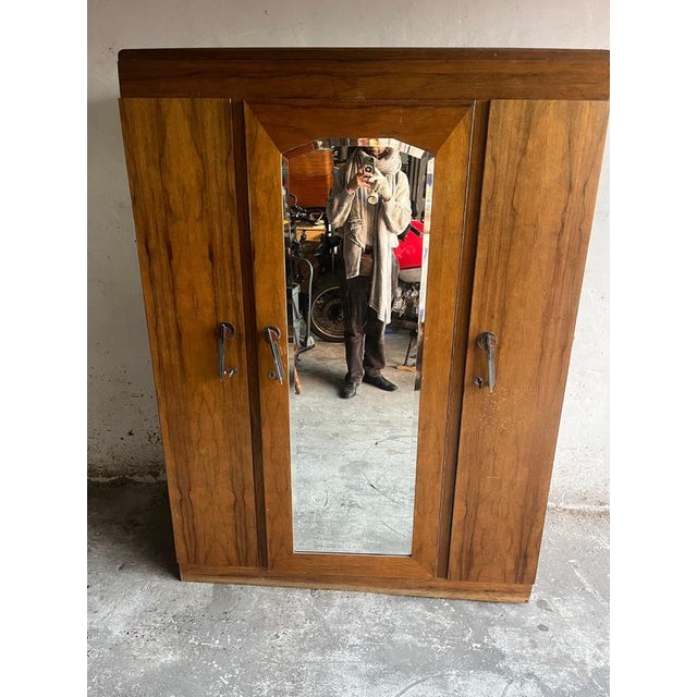 Art Deco Wardrobe with Mirror, 1930s For Sale - Image 4 of 13