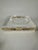 Transparent 3 Piece Set of Vintage Lucite With Gold and Chrome Banded Pieces From Palm Beach 1970's For Sale - Image 8 of 9