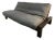 Contemporary Ebonized Walnut & Gray Upholstered Futon Sofa and Bed For Sale