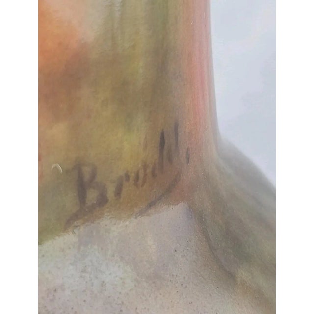 Antique 1890s Luscian Ware Vase Signed by Engelbert Brodel Hand Painted Germany For Sale In Los Angeles - Image 6 of 11