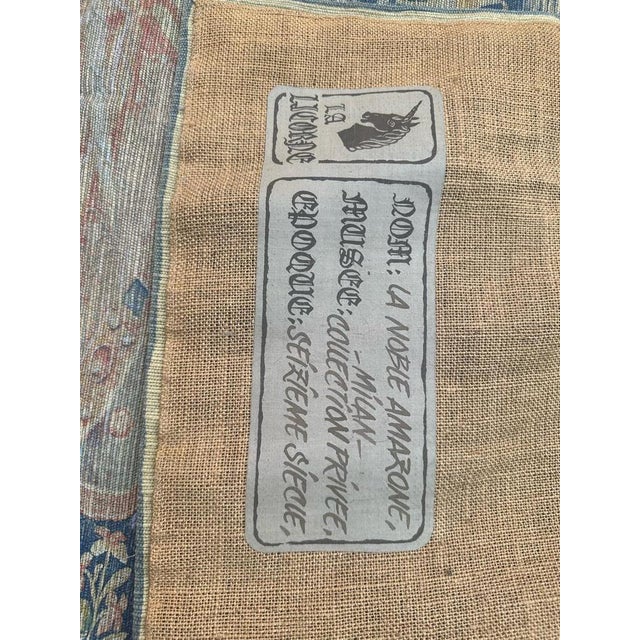 Vintage French Hand-Printed Medieval Design Noble Amazon Tapestry, 1960s For Sale - Image 17 of 18