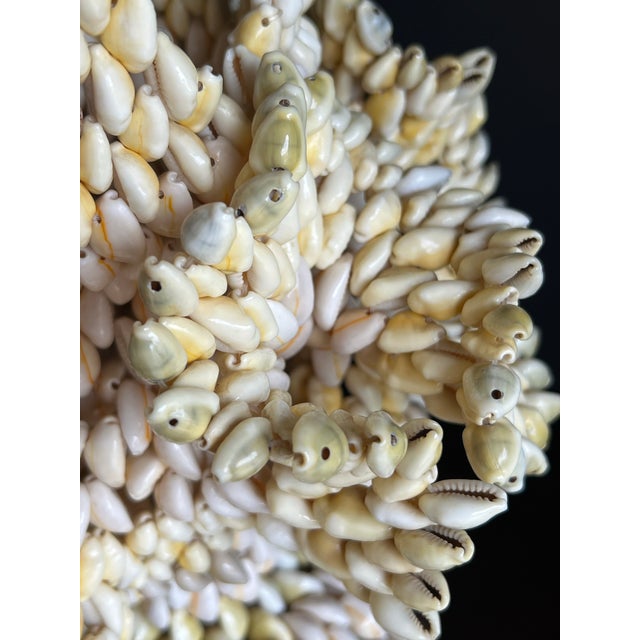White Vintage South Pacific Cowrie Shell Vase For Sale - Image 8 of 12