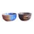 Vintage Pair of Glazed Stoneware Studio Pottery Signed Bowls For Sale