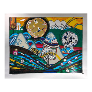 1972 Helmut Kand "Sun and Moon Beauty Contest" Surrealist Silver Foil Serigraph