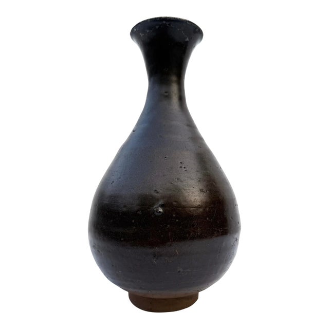 Antique Pear-Shaped Honan Ware Vase For Sale