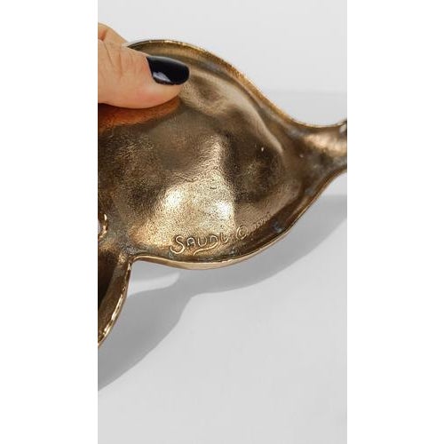 Vintage Sculptural Cast Brass Ashtray, 1970s For Sale - Image 17 of 18