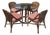 Authentic McGuire Vintage Rattan Cane Back Dining Chairs & Pedestal Table For Sale