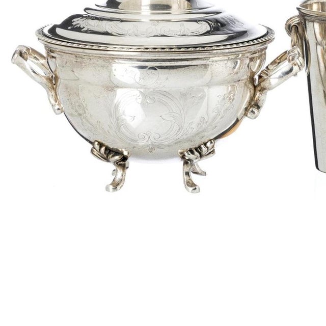 Silver-Plated Tureen, Ice Bucket and Cinnamon Sticks, Set of 3 For Sale - Image 3 of 6
