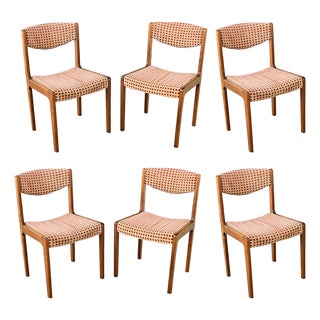 Late 20th Century French Vintage Midcentury Dining Chairs Set of 6 For Sale